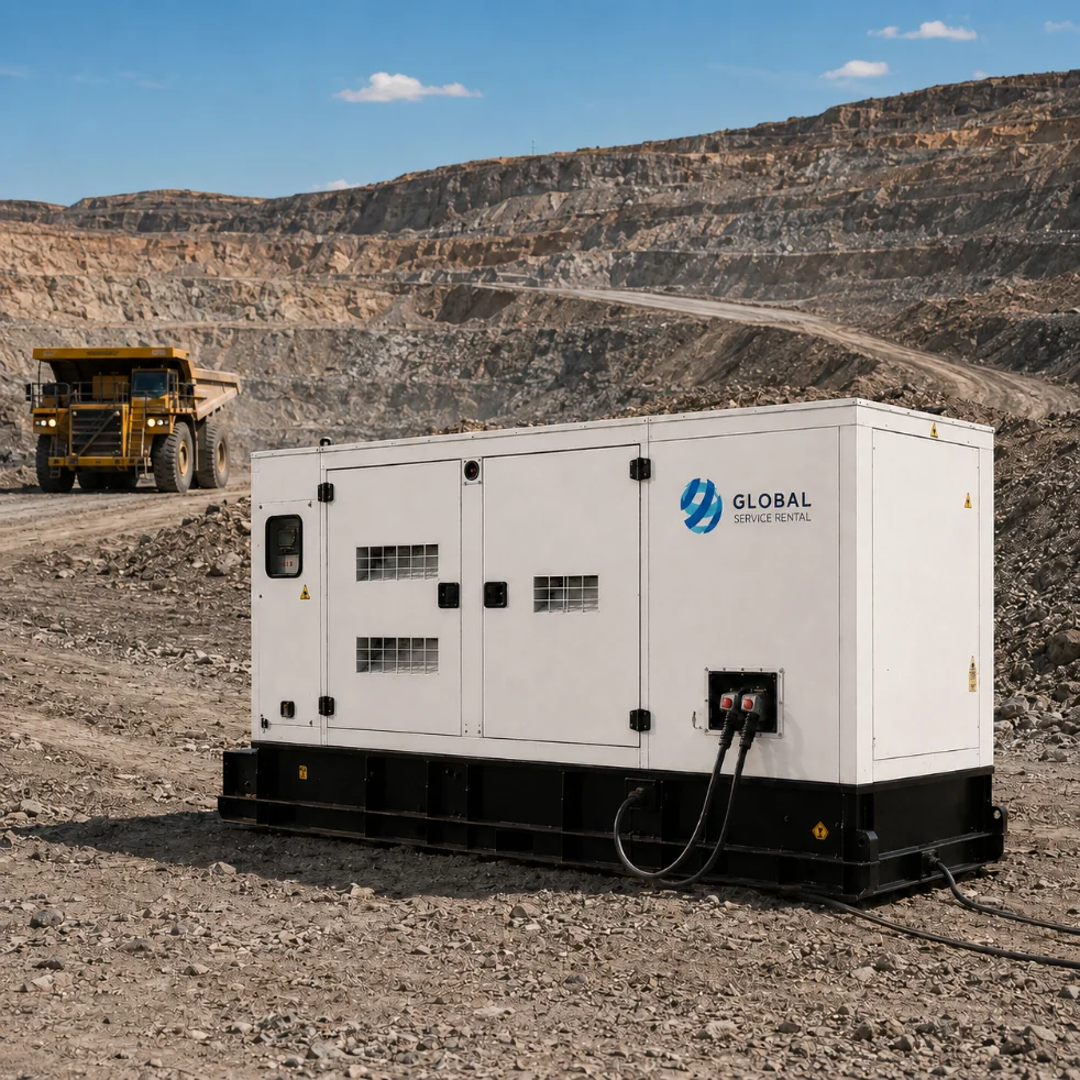 Generador eléctrico Global Service trabajando en una faena minera